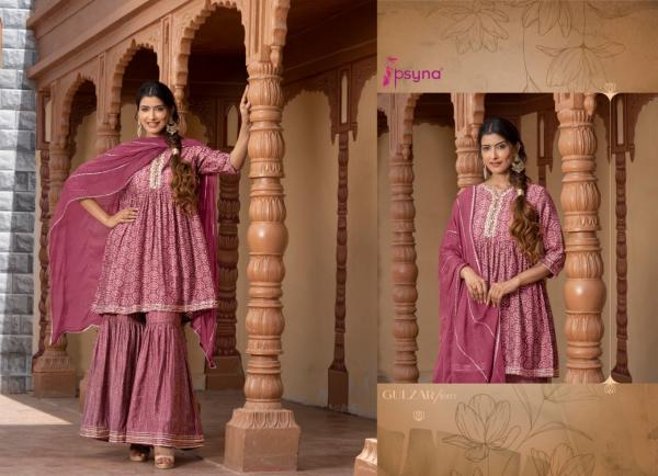 Psyna Gulzar Festive Wear Viscose Kurti Sharara With Dupatta Collection